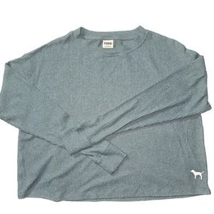 women size xsmall victoria secret pink logo crop sweater